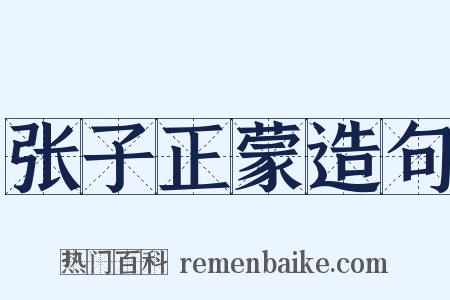 张子正蒙造句是什么意思的图片